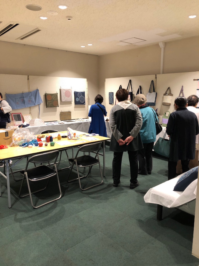 刺し子作品の展示会場です。多くの方に見て頂けました。とても嬉しいです！